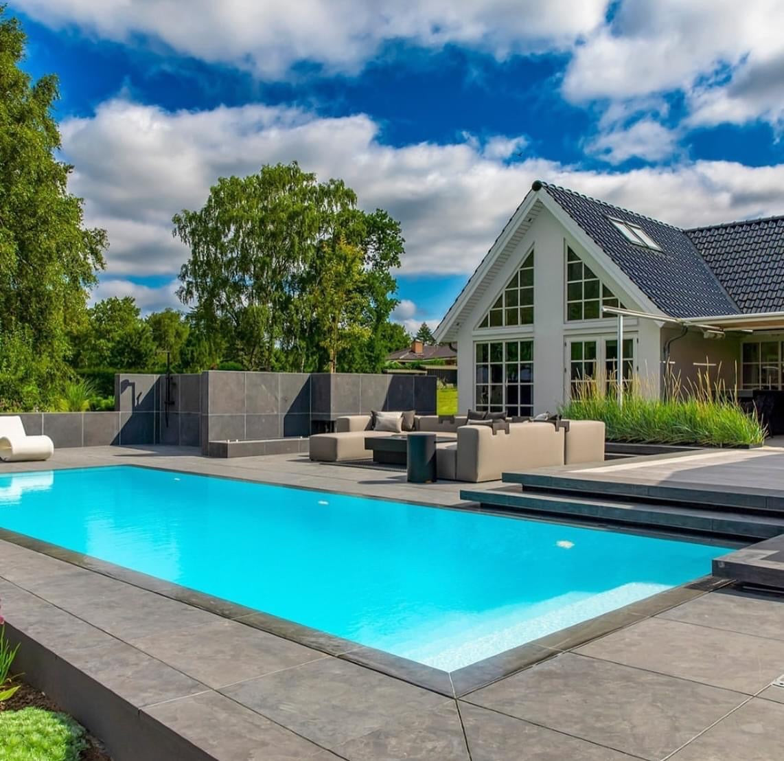 Natursten i kongsberg kalksten til pool område