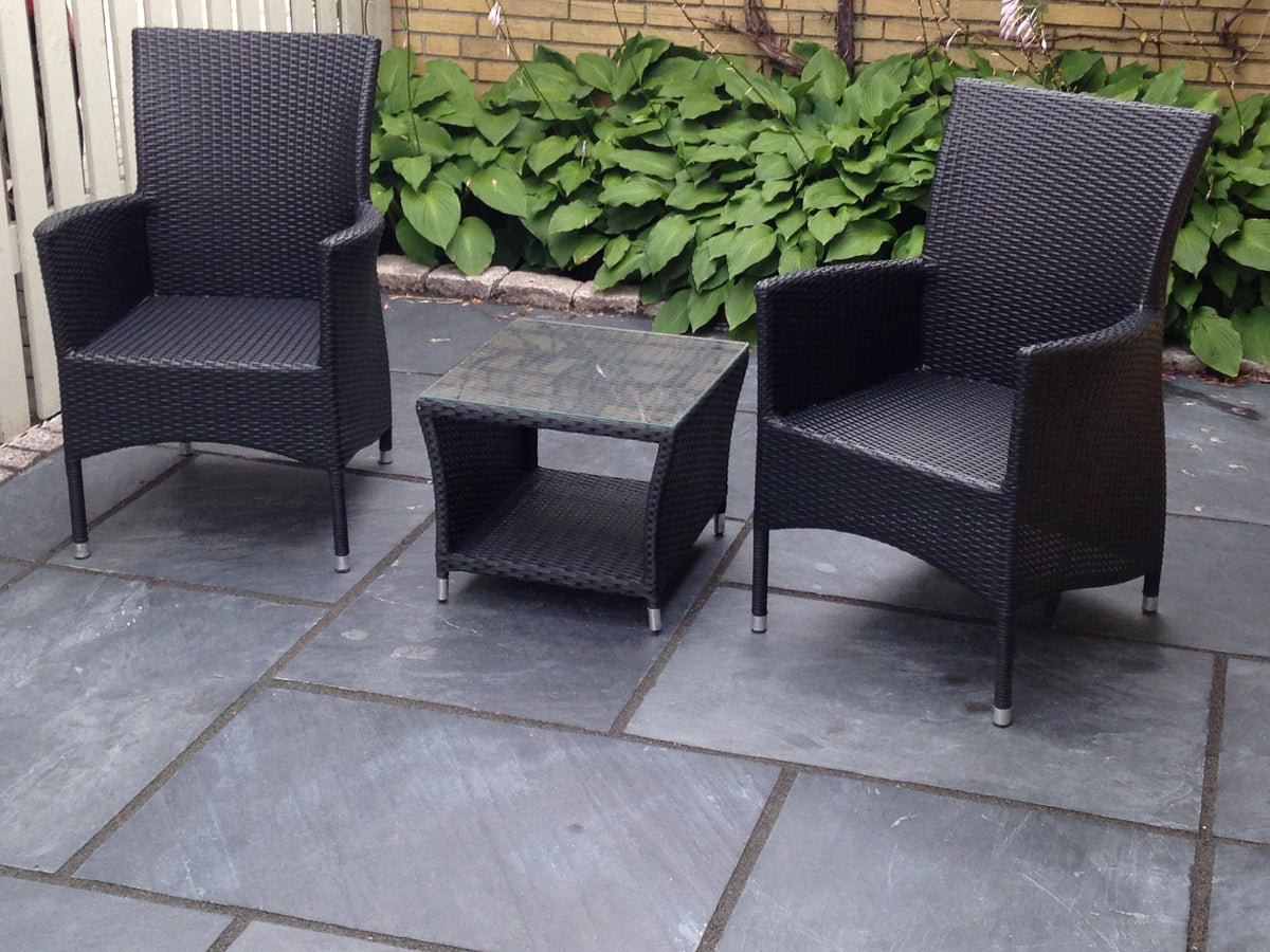 Skifer Shanghai Black Natursten Terrasse